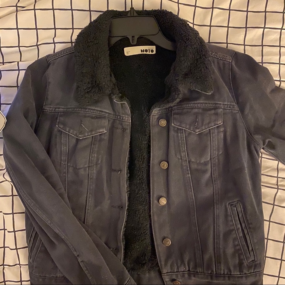 TopShop Moto Sherpa-Lined Jacket